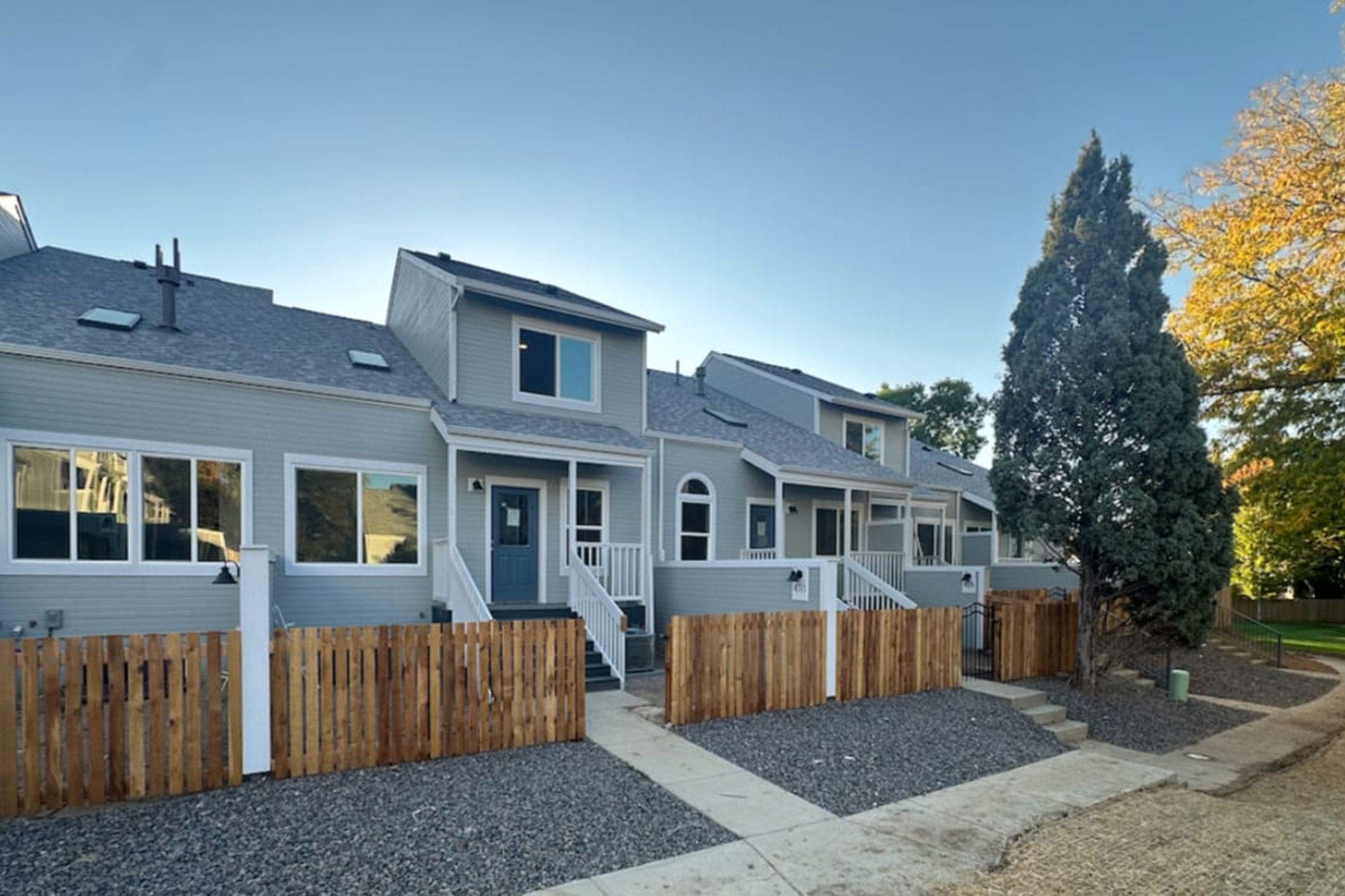 The rebuilt Wildflower HOA townhomes